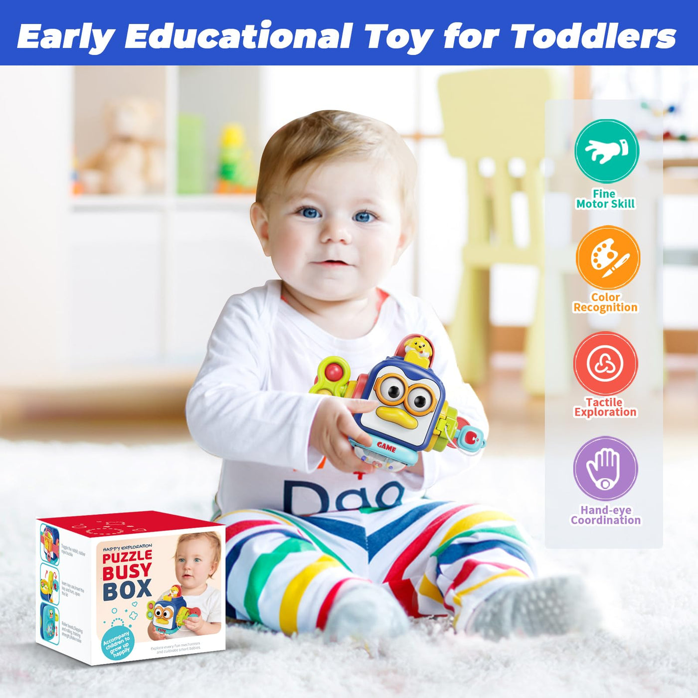 MOONTOY Montessori Spielzeug ab 1 Jahr, AktivitäTswüRfel für Baby 6 9 12 18 Monate, Lernspielzeug MotorikwüRfel ab 1 Jahr für Kleinkinder, Baby Sensorik Spielzeug Geschenke für Mädchen Junge