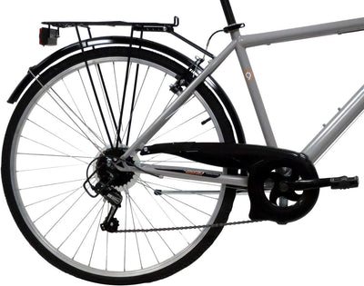 Discovery Denver Herren Trekkingrad Manhattan Herrenfahrrad (28 Zoll), Shimano 6 Gänge, Farbe Silber Metall