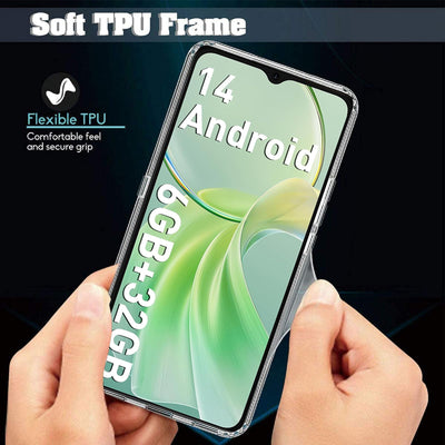 MEMELOKA Hülle für Ulefone Note 19 mit 2 Stück Schutzfolie(Gehärtetes Glas), Ultradünne Transparente Anti-Vergilbung Weiche TPU Schutzhülle[Anti-Kratzer][Anti-Fingerabdruck]