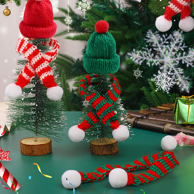 20 Stück Miniatur Puppenhaus Weihnachtsmütze,Wichtel Weihnachtsmütze und Schal Set,Nikolausmütze Klein für Weihnachten Weinflasche Abdeckung,Wichtel Zubehör Weihnachten Deko,Wichtel Adventskalender Zu