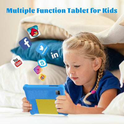 Freeski Tablet für Kinder, 7 Zoll Tablets für Kinder, Android 13 Tablet, 5GB+32GB, IPS HD, WiFi, Bluetooth, Dual Camera, Child Safety, Schutzhülle (Blau)