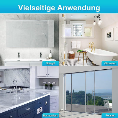 ACMETOP Duschabzieher Schwarz, Abzieher Dusche mit Halter ohne Bohren, Duschabzieher Silikon 23,5 cm, Fensterabzieher für Dusche, Badezimmer, Spiegel, Glas-Reinigung, Streifenfreie
