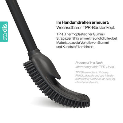 stardis Pure WC Bürste Toilettenbürste matt Silikon Klobürste kompakt antibakteriell Bürstengarnitur beige
