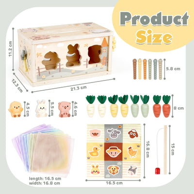 Vanplay Montessori Spielzeug Baby 12 Monate, 6 in 1 Tücherbox Baby Spielzeug ab 1 Jahr, Holzspielzeug Motorikspielzeug ab 1 2 3 Jahre Mädchen Junge, Geschenk Kind 1 Jahr