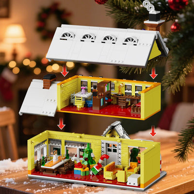 HOGOKIDS Adventskalender 2025 Weihnachts Bauspielzeug mit Licht, 24 Tage-Weihnachts Countdown Haus, Mini-Baustein-Set, Weihnachtsspielzeug Geschenk für Erwachsene Kinder Mädchen Jungen ab 12 Jahren