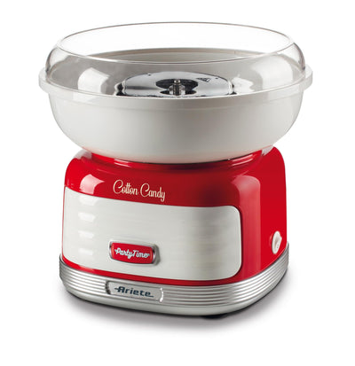 Ariete Zuckerwattemaschine Party Time 2973, Für Zuckerwatte aus Kristallzucker oder für Hartkaramellen, Inklusive Spender und 4 Hütchen, 450 W, Rot