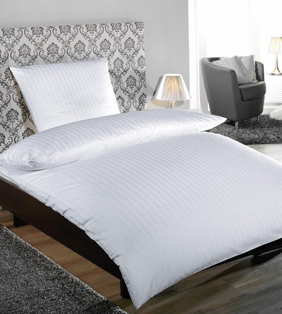 texpot Bettwäsche Hotelbettwäsche weiß Hotelverschluß (140 x 210 cm, 6-24mm Wechselstreifen)