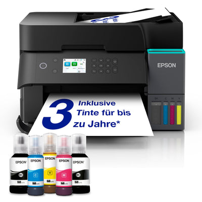 EcoTank ET-3950 A4-Multifunktionsdrucker mit Wi-Fi & AirPrint Tintentank, automatischem Dokumenteneinzug, beidseitigem Druck, Scannen & Kopieren, bis zu 3 Jahre Tinte im Lieferumfang enthalten