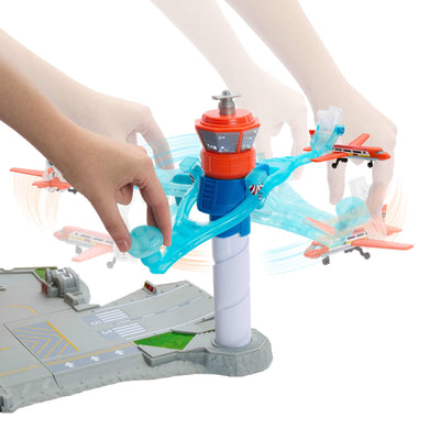 Matchbox Spielzeugauto-Set, Flughafen-Set mit Die-Cast-Audi im Maßstab 1:64, 1 Flugzeug aus Kunststoff, Abhebe- und Lande-Feature, Lagerhalle, Abhebe-Abenteuer-Set, JBW37