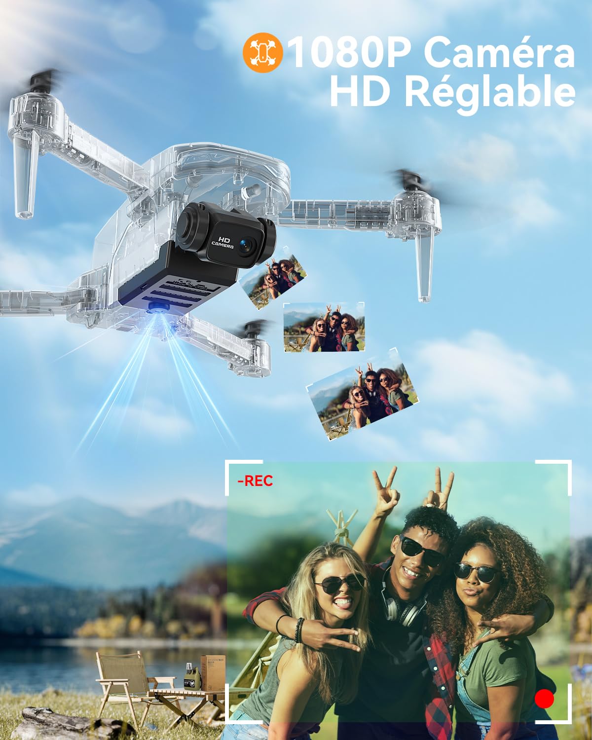 FERIETELF T29 Drohne mit Kamera 1080P HD – Faltbar Mini Drohne für Kinder & Erwachsene | WiFi FPV, 2x 1200mAh Akkus, Quadrocopter für Anfänger, Drone Kinderspielzeug Geschenk