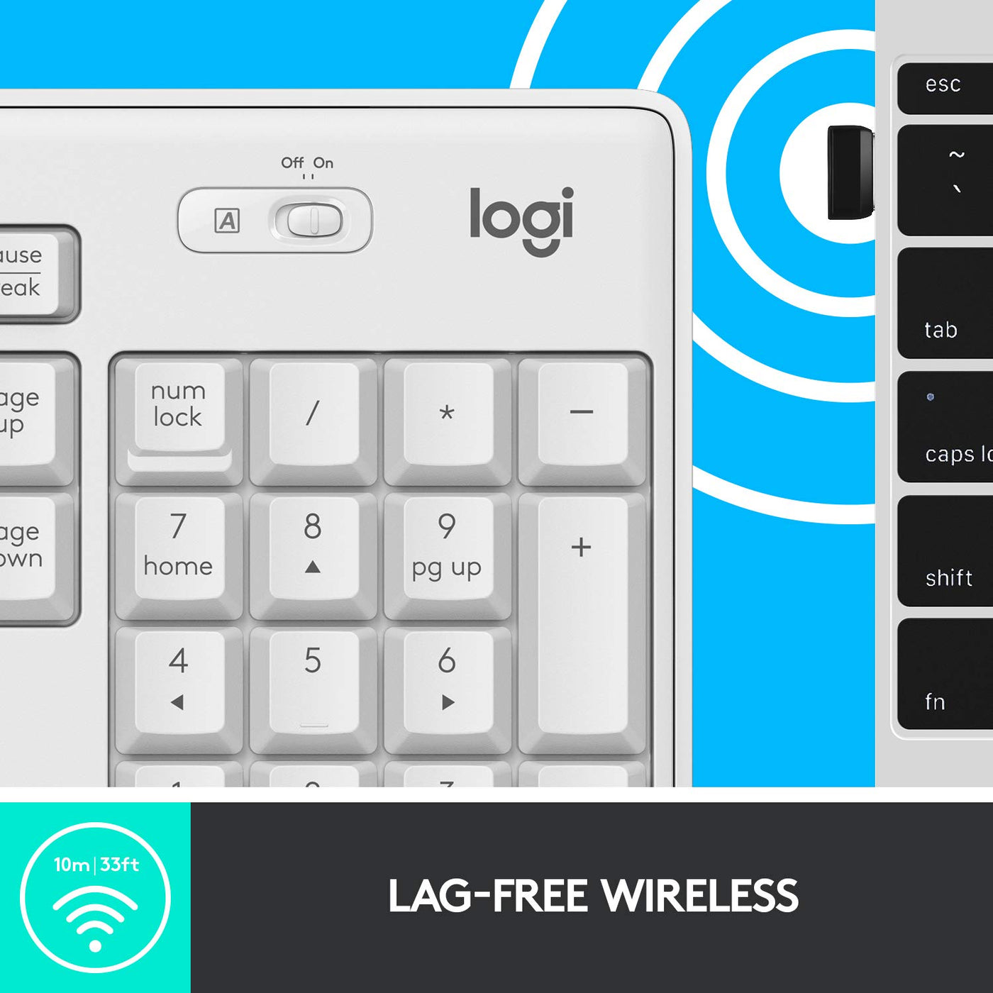 Logitech MK295 kabelloses Tastatur-Maus-Set mit SilentTouch-Technologie, Shortcut-Tasten, optischer Spurführung, Nano USB-Empfänger, verzögerungsfreier Drahtlosverbindung, Skand. QWERTY-Layout - Weiß