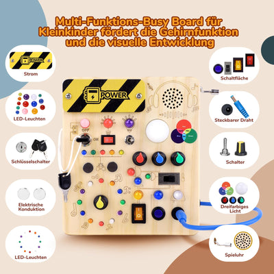Busy Board Montessori Spielzeug ab 1 Jahr Kinder Lernspielzeug für 1 2 3 Kleinkinder, Sensorisches Spielzeug für Jungen & Mädchen