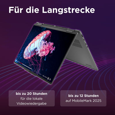 Lenovo Yoga 7 2-in-1 Convertible AI Laptop | 14" WUXGA Display | AMD Ryzen 7 8840HS | 16GB RAM | 1TB SSD | AMD Radeon 780M Grafik | Windows 11 Home | QWERTZ | grau | 3 Monate Premium Care