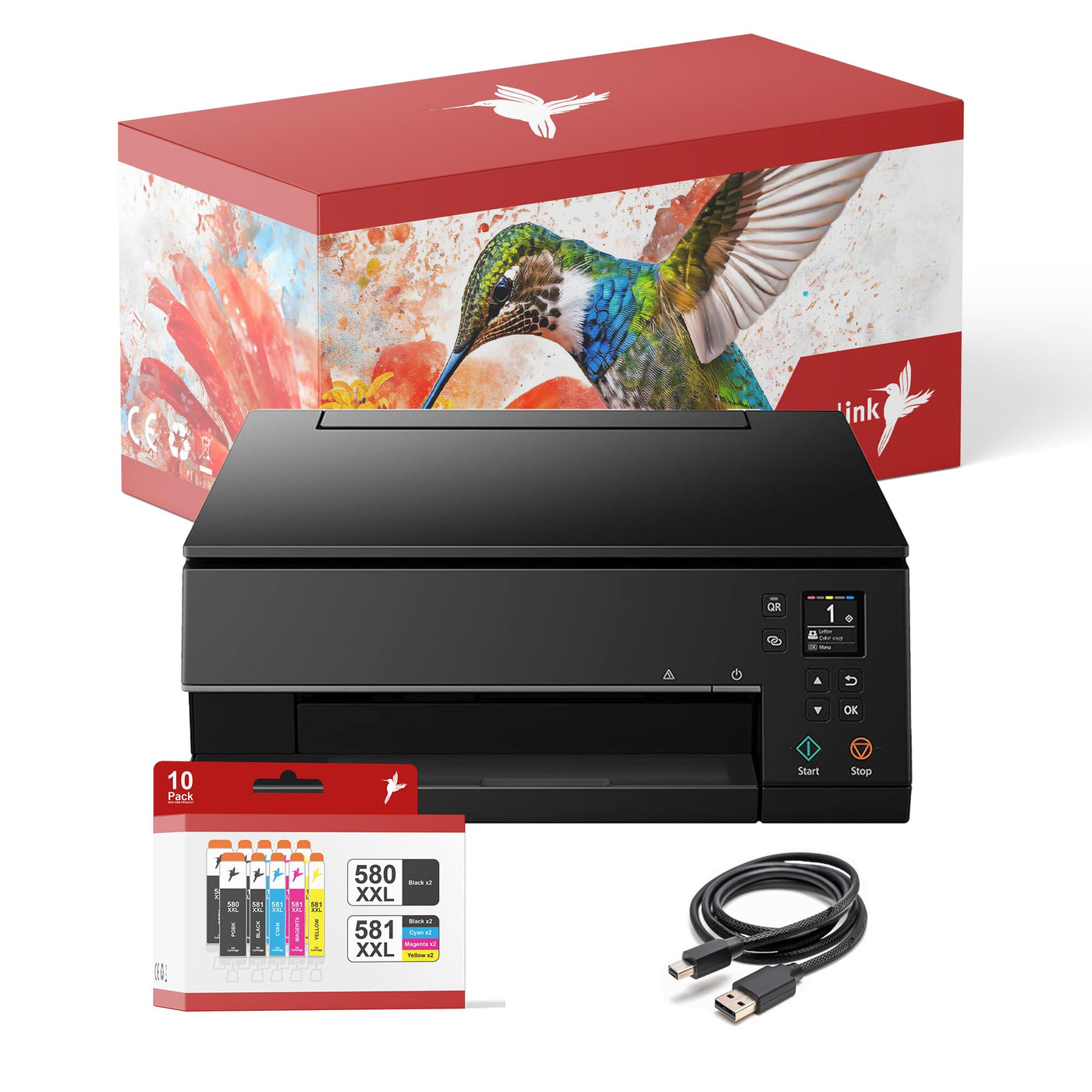 realink Bundle TS6350a Drucker (mit Scanner und Kopierer) mit 10 XXL Druckerpatronen