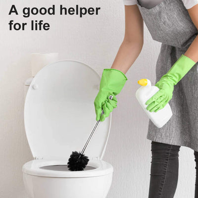 Rovtop 4 Stück WC Klobürste Schwarz, Toilettenbürste mit 7.5 cm Durchmesser, WC Bürste mit Edelstahlstiel, Toilet Brush, Toilettenbürste Edelstahl Klobürste Ersatz