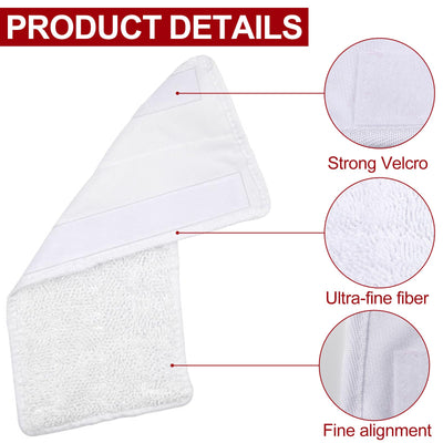 4 Stück Ersatzbezüge Pads für Vileda Dampfreiniger XXL Waschbar Mikrofaser Ersatzbezug für Vileda Steam PLUS XXL Dampfreiniger Weiß Wiederverwendbar Ersatzbezug für Vileda Dampfreiniger