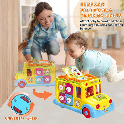 Baby Spielzeug ab 1 Jahr Pädagogisches Intellektuelles Bus Baby Spielzeug ab 12 18 Monate Tiergeräuschen/Musik/Bewegung Musikalischer Bus Kinderspielzeug ab 1 2 3 Jahre Mädchen Junge Geschenk