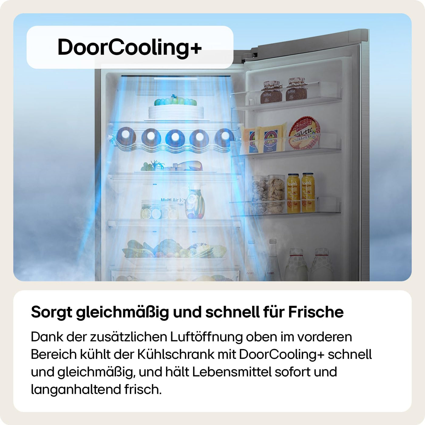 LG GBP62DSNCN1, Klasse C, 384 L, Kühl-/ Gefrierkombination, Frische Features, Kühlschrank mit Gefrierfach und Innendisplay, DoorCooling+, LINEARCooling, 59,5 x 203 x 67,5 cm ꟷ Dark Graphite