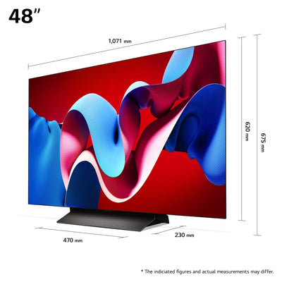 LG OLED48C47LA TV 48" (121 cm) OLED evo Fernseher (α9 Gen7 4K AI-Prozessor, webOS 24, Dolby Vision, bis zu 120Hz) [Modelljahr 2024]