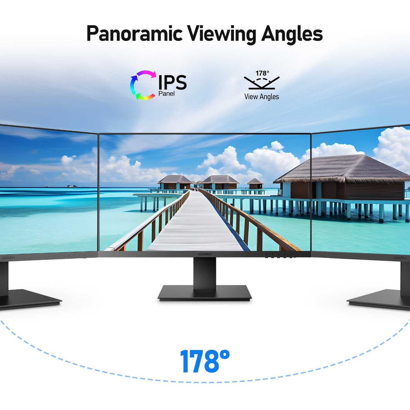 KOORUI PC Monitor 27 Zoll, Gaming Bildschirm 100Hz Full HD(1920 x 1080) mit integrierten Lautsprechern, HDMI, IPS Display, Neigungsverstellbar, Augenpflege, VESA-Wandmontage