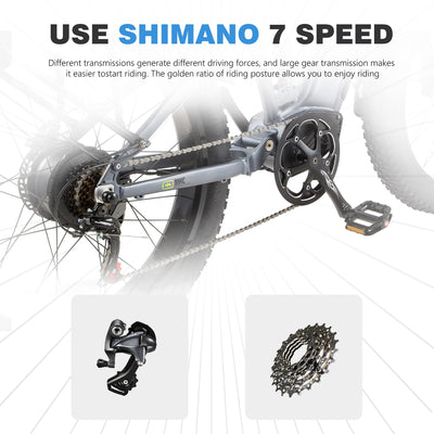 Ficyacto Elektrofahrrad 26 Zoll Pedelec E-Mountainbike E-Bike Herren Damen Mit 48V20AH Akku,7 Gang,Doppelscheibenbremse (RX80)