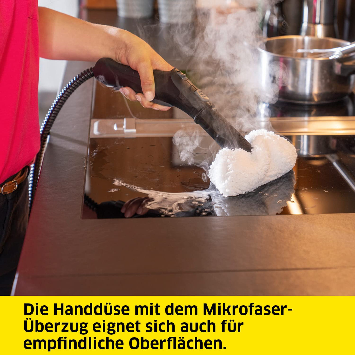 Kärcher Dampfreiniger SC 4 Deluxe EasyFix, Dampfdruck: 4 bar, Aufheizzeit: 3 min., Fläche: ca. 130 m², Tank: 0,5 l + 1,3 l, inkl. Bodenreinigungsset EasyFix, Düsen, Mikrofaser-Überzug und Bürsten