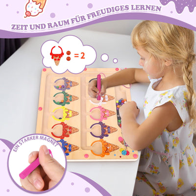 Montessori Spielzeug ab 3 4 Jahre Magnetspiel Labyrinth Geschenk für Mädchen Junge Kind 3 Jahre Spielzeug Mädchen Junge Kinder Holzspielzeug Zahlen und Farben Lernspiele Motorikspielzeug