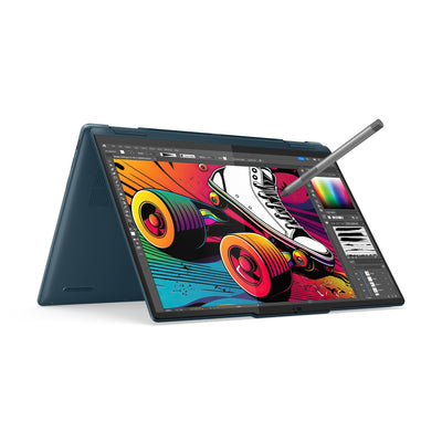 Lenovo Yoga 7 2-in-1 Convertible AI Laptop | 14" 2.8K WUXGA OLED Display | Intel Core Ultra 7 155H | 32GB RAM | 1TB SSD | Intel Arc Grafik | Windows 11 Home | QWERTZ | blau | 3 Monate Premium Care
