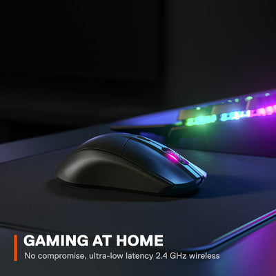 SteelSeries Rival 3 Wireless - Wireless Gaming-Maus - Über 400 Stunden Akkulaufzeit - Dual Wireless 2.4 GHz und Bluetooth 5.0 - 60 Millionen Klicks, Schwarz
