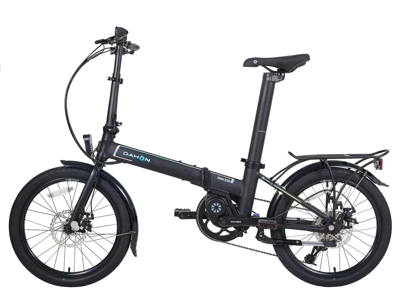 DAHON Unio E20 E-Bike Faltrad Elektrofahrrad 20 Zoll 36V/200W Mittelmotor Sattelrohr-Akku 9-Gang-All-Terrain E-Bike 36V 9.5AH Batteriezellen,