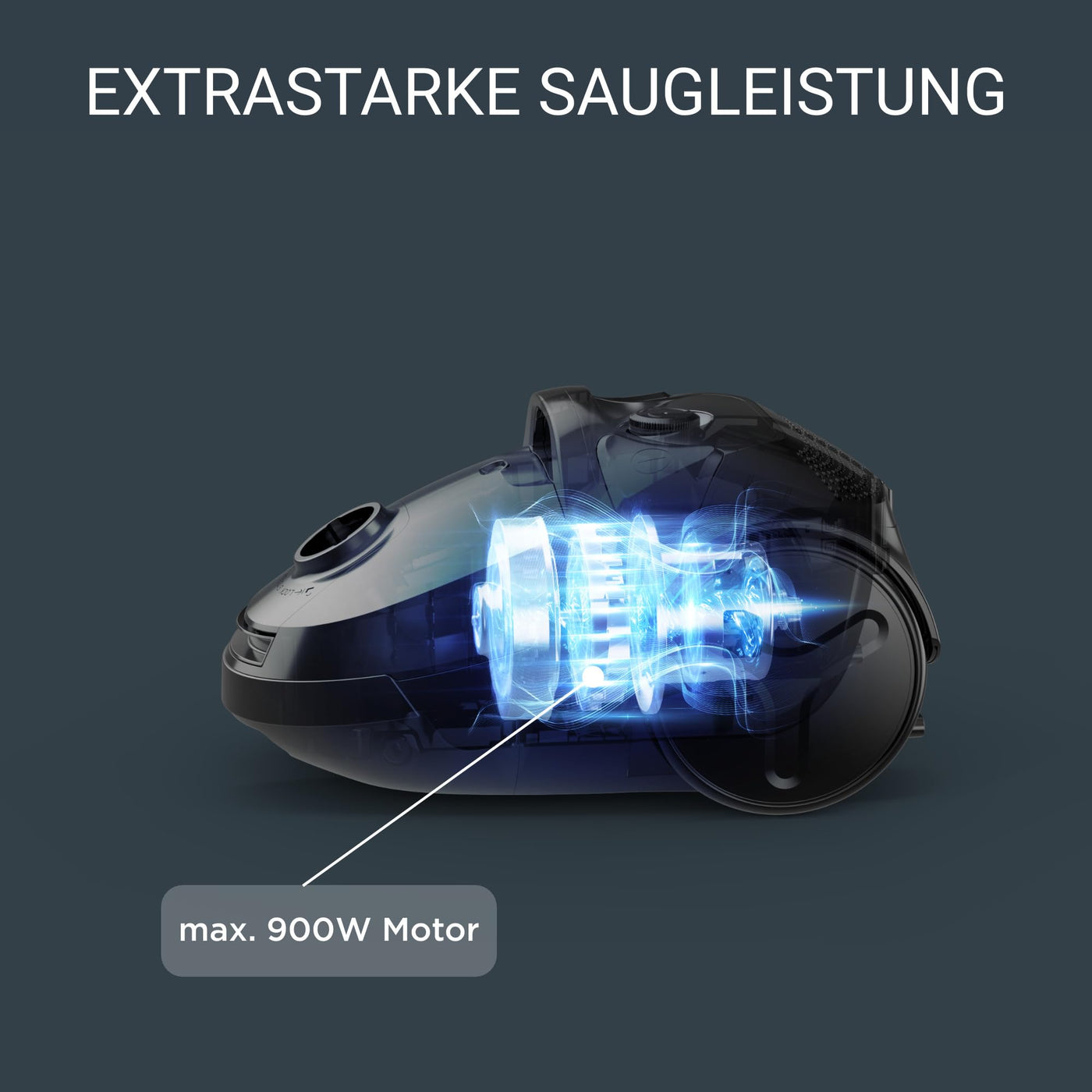 Rowenta Compact Power Staubsauger mit Beutel, Niedriger Energieverbrauch, 900 Watt, 3 Liter Staubbeutel, Langes Kabel, Weiß, RO3927EA