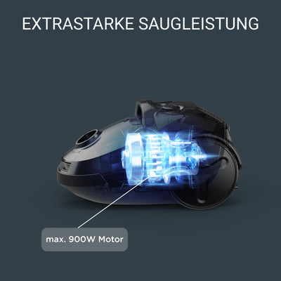 Rowenta Compact Power Staubsauger mit Beutel, Niedriger Energieverbrauch, 900 Watt, 3 Liter Staubbeutel, Langes Kabel, Weiß, RO3927EA