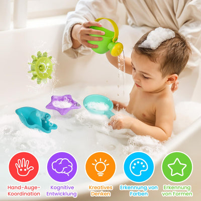 Badespielzeug Baby ab 1 2 3 4 Jahre, Badewannenspielzeug Wasserspielzeug Kinder Schwimmbad Pool Planschbecken Spielzeug ( Schimmelfreies 10 Stück )