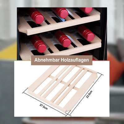 Kalamera Weinkühlschrank, 18 Flaschen 51 Liter Weinkühlschrank klein mit Kompressor, 5-18°C Kühlzone, KRC-51FCSS