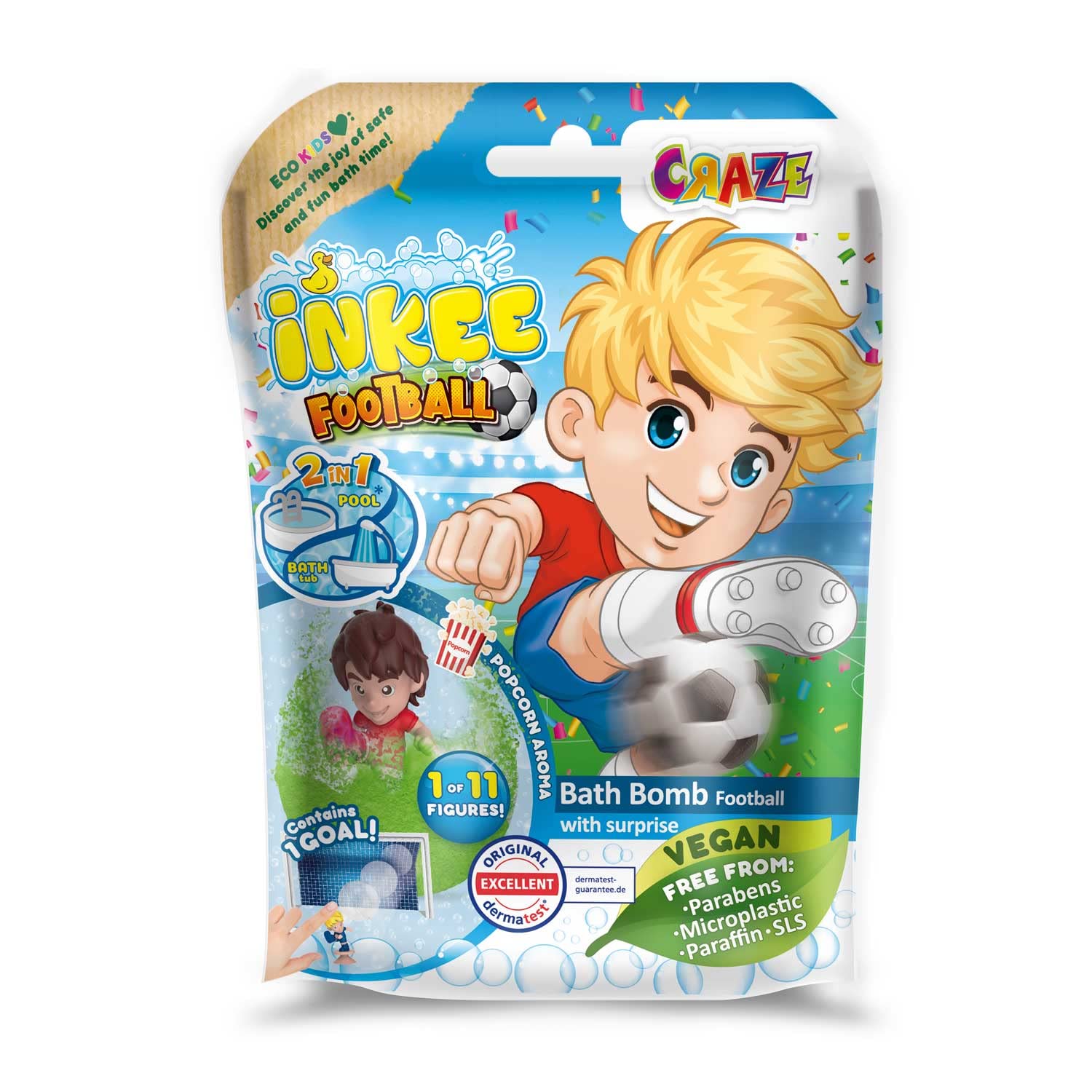badekugel mit spielzeug INKEE SURPRISE FOOTBALL | Badekugel mit Überraschung, Kinder badebombe