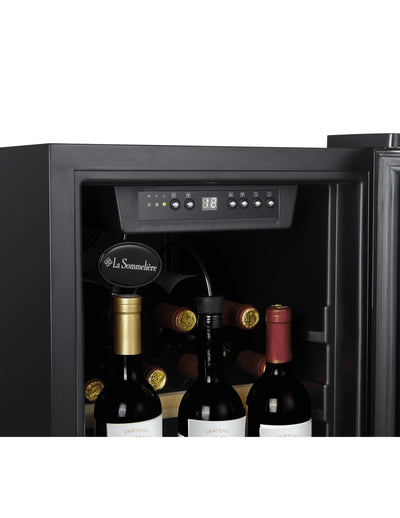 La Sommeliere - Weinkühlschrank LS38BLACK, 38Flaschen, Temperier-Servier-Weinschrank, Glastür aus UV-undurchlässigem Glas, Temperaturbereich von 5°C bis 20°C, freistehend