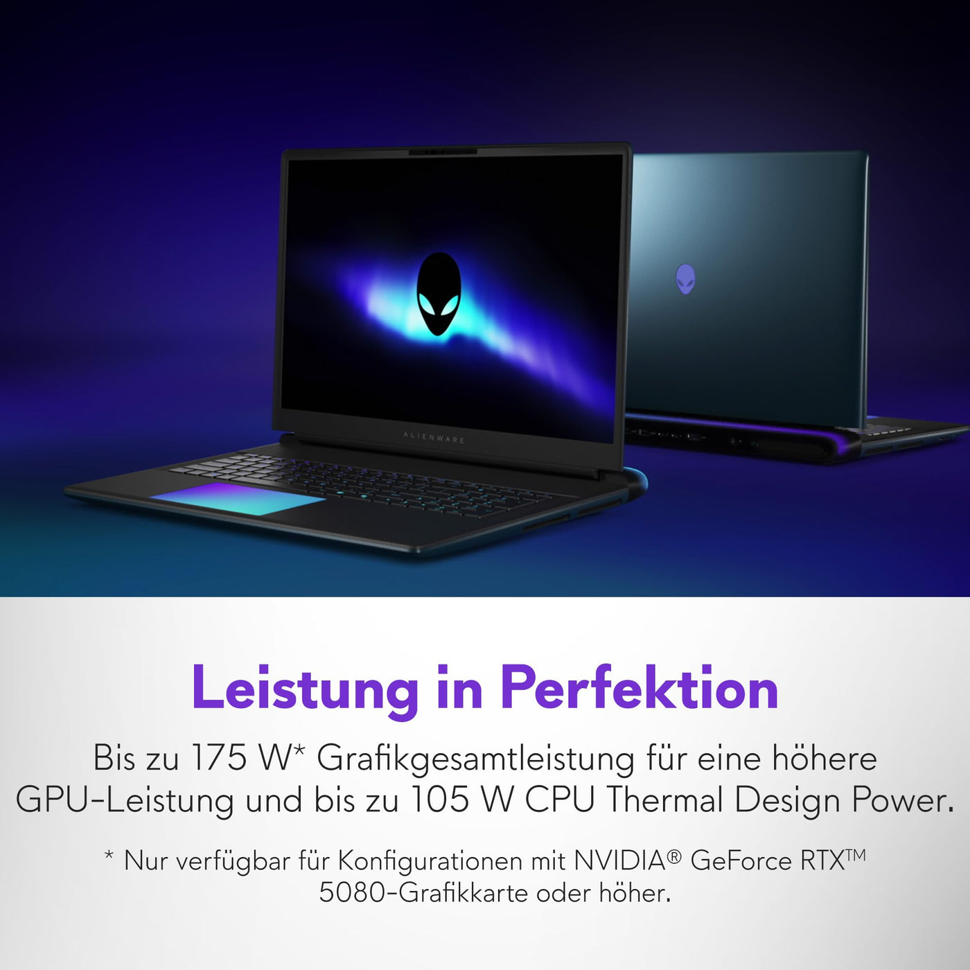 Alienware 18 Area-51 Gaming Laptop 18 Inch QHD+ 300Hz G-Sync, Intel Core Ultra 9 275HX, NVIDIA GeForce RTX 5080, 32GB DDR5 RAM, 2TB SSD, Windows 11 Home, Cryo-tech, AlienFX RGB QWERTZ - Liquid Teal