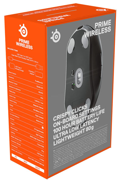 SteelSeries Prime Wireless - Esports Leistung Kabellose Gaming-Maus - 100 Stunden Akkulaufzeit - TrueMove Air Optical Sensor mit 18.000 CPI - Magnetisch-optische Schalter