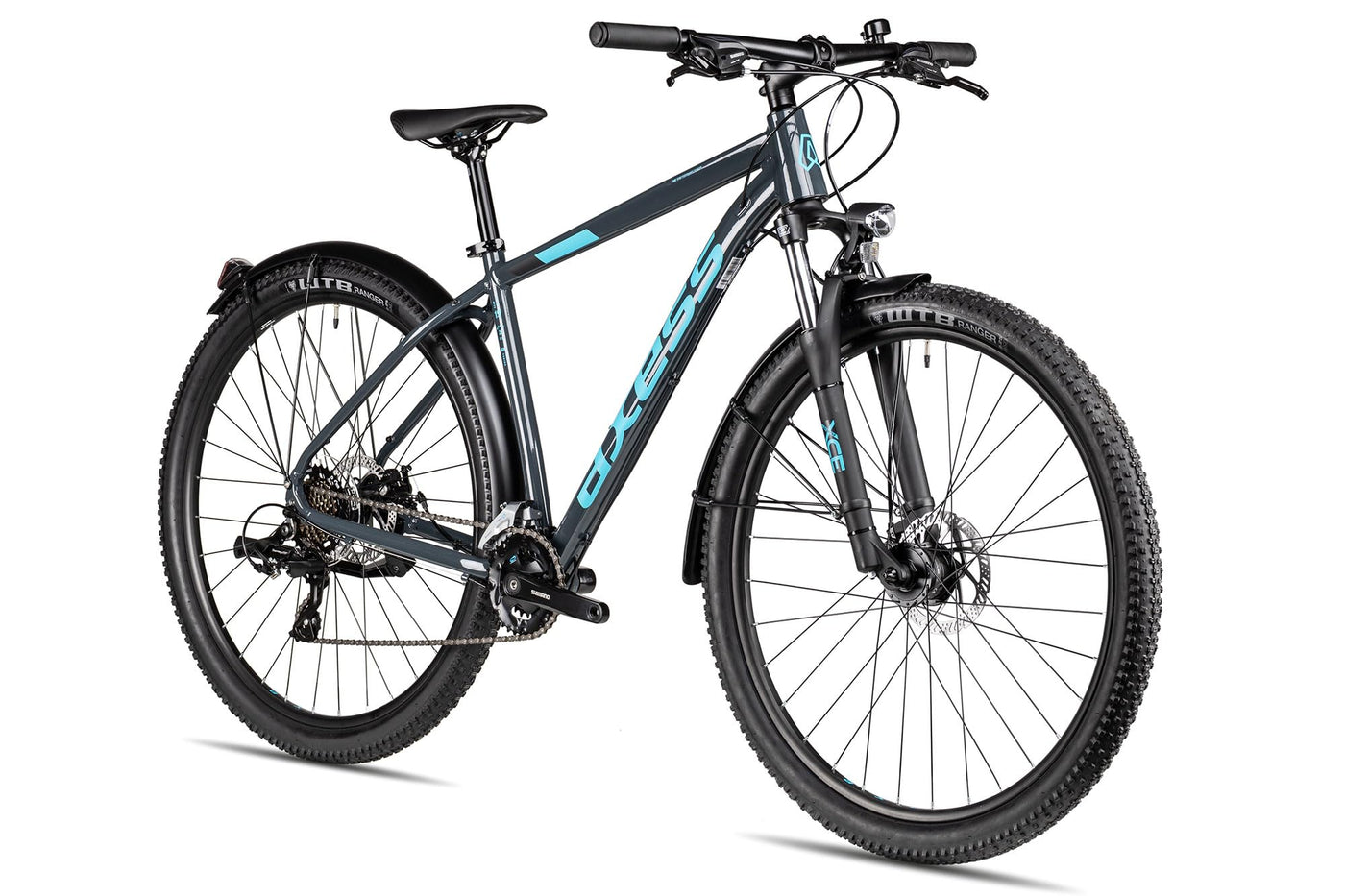 Axess Sandee ATB | straßentaugliches Herren-Mountainbike | MTB-Hardtail | 14-Gang Schaltung | Mechanische Scheibenbremsen, Farbe:Grey, Rahmengröße:19 Zoll