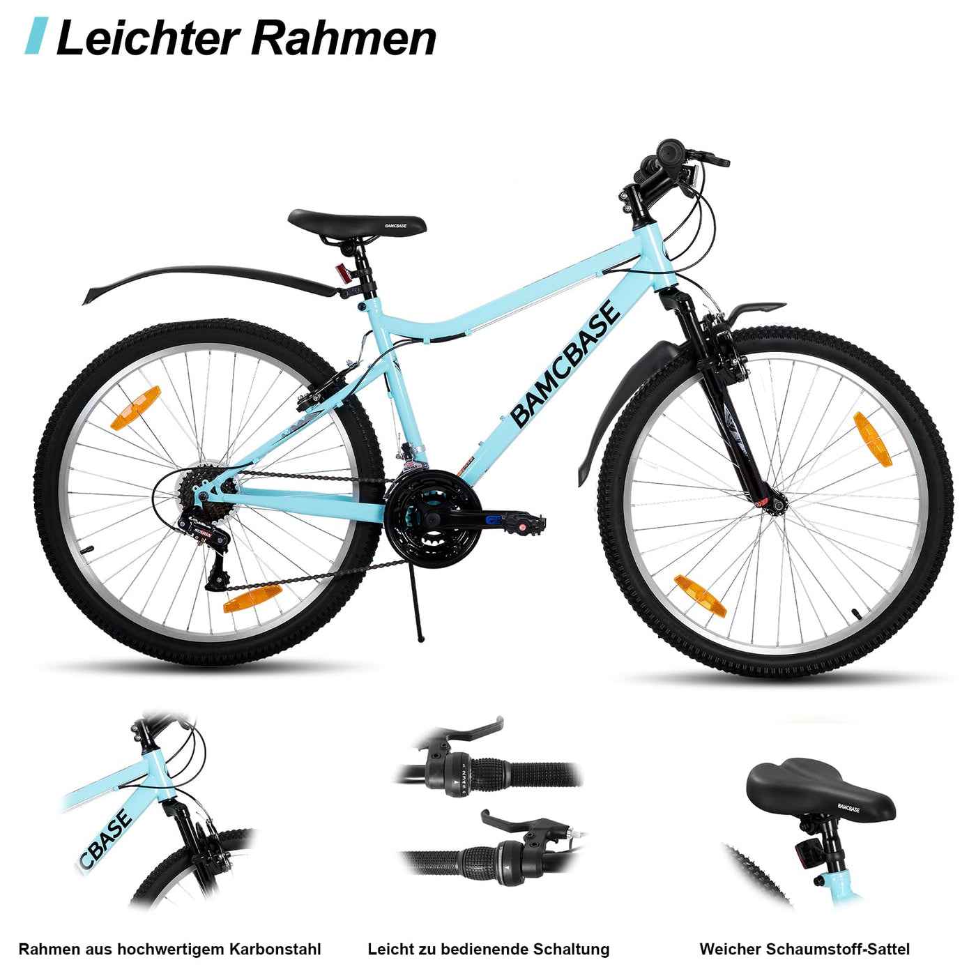 HILAND 26 Zoll Mountainbike für Frauen, 18-Gang Schaltung, Damen Mountainbike mit V-Bremsen, Robustes MTB für Frauen, Grün