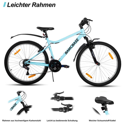 HILAND 26 Zoll Mountainbike für Frauen, 18-Gang Schaltung, Damen Mountainbike mit V-Bremsen, Robustes MTB für Frauen, Grün