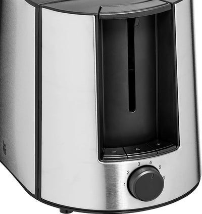 WMF Bueno Pro Toaster 2 Scheiben, Doppelschlitz Toaster Edelstahl mit Brötchenaufsatz, 2 Scheiben, 6 Bräunungsstufen, 870 W, edelstahl matt