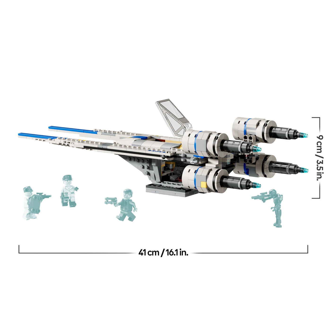 LEGO Star Wars 75399 Rebel U-Wing Starfighter - Spielzeug mit Schwenkflügelfunktion & 3 Minifiguren inkl. Cassian Andor & K-2SO Droidenfigur - Geschenk für Jungen ab 8 Jahren & Andor Staffel 2 Fans