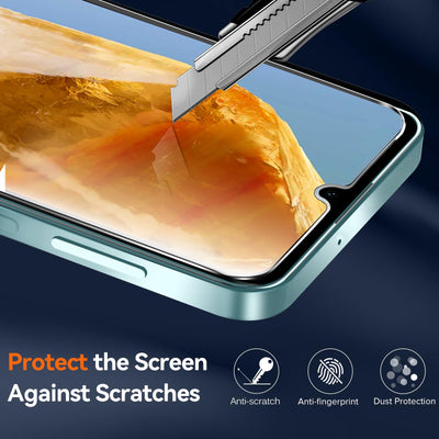 ivoler Nie Vergilbung Klar Hülle für Samsung Galaxy M15 5G, 1 Handyhülle mit 2 Stück Panzer Schutz Glas, [Militärischer Schutz] Stoßfest Transparent Schutzhülle Dünn Durchsichtige Case