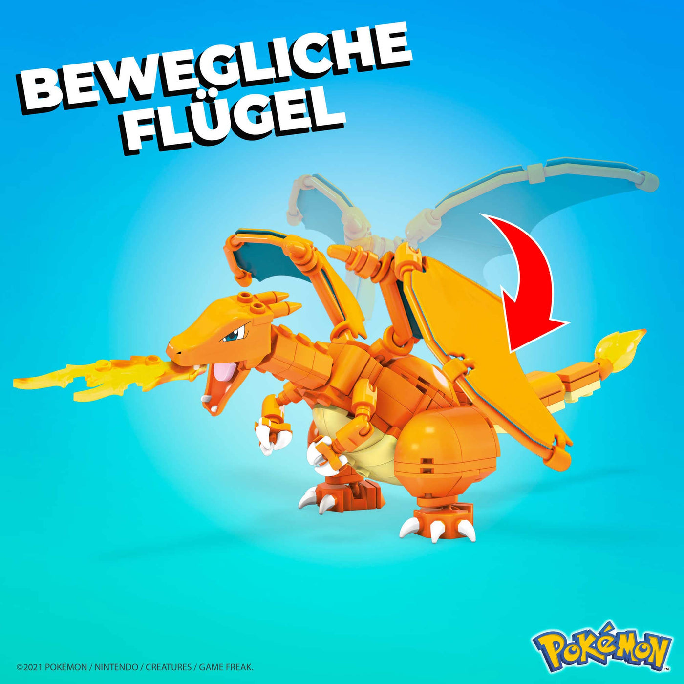 MEGA HFG06 - Mega Construx Pokémon Glumanda Evolutionsset, Konstruktionsspielzeug, Spielzeug ab 7 Jahren
