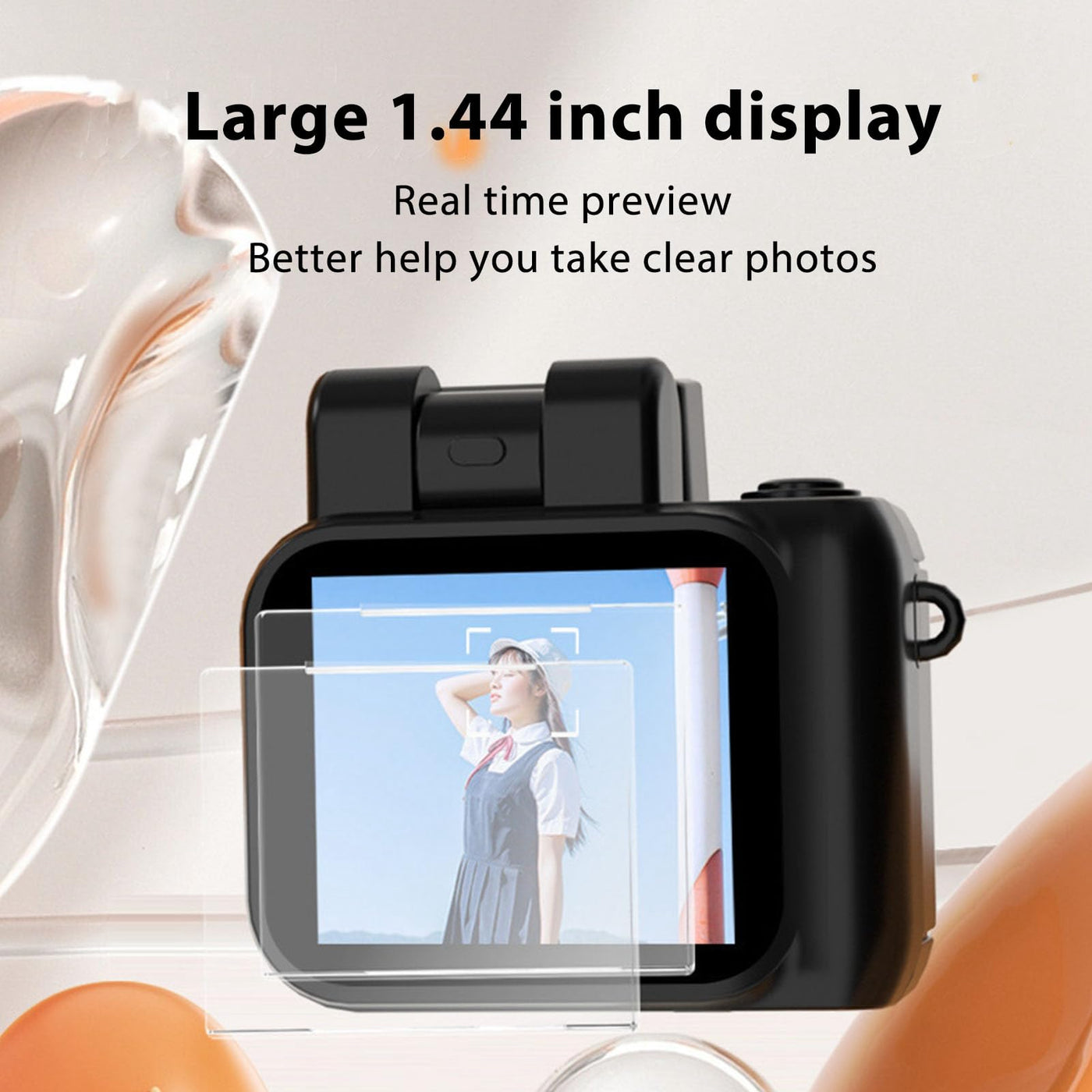 Kleine DV Kamera, 1080P HD Daumenkamera mit 1,44 Zoll Farbbildschirm, Videorecorder mit 180 mAh Akku für Vlogging, Abschlussgeschenke (Black)