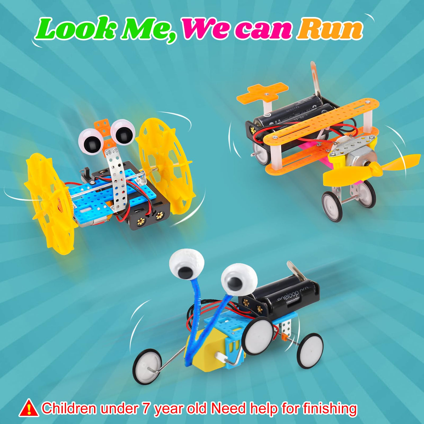 Wissenschaft Experimente Kit für Kinder 8-12, Elektronik Bausatz Roboter Kit Spielzeug, Elektro Baukasten, STEM Experimentierkasten Aktivitäten Lernen Spielzeug ab 8 Jahre Jungen (6 in 1)