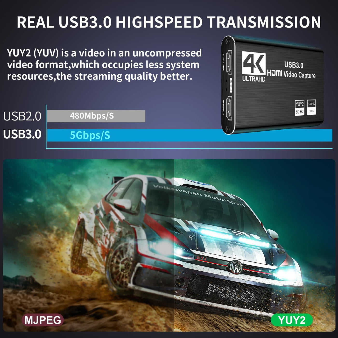 XIIXMASK Video Capture Card, Audio Video Capture Card, USB 3.0 Capture Card 4K HDMI Loop-Out, 1080P 60FPS/2K 30FPS Videospiel-Capture für Streaming, funktioniert für PS5/Switch/Kamera/PC/OBS