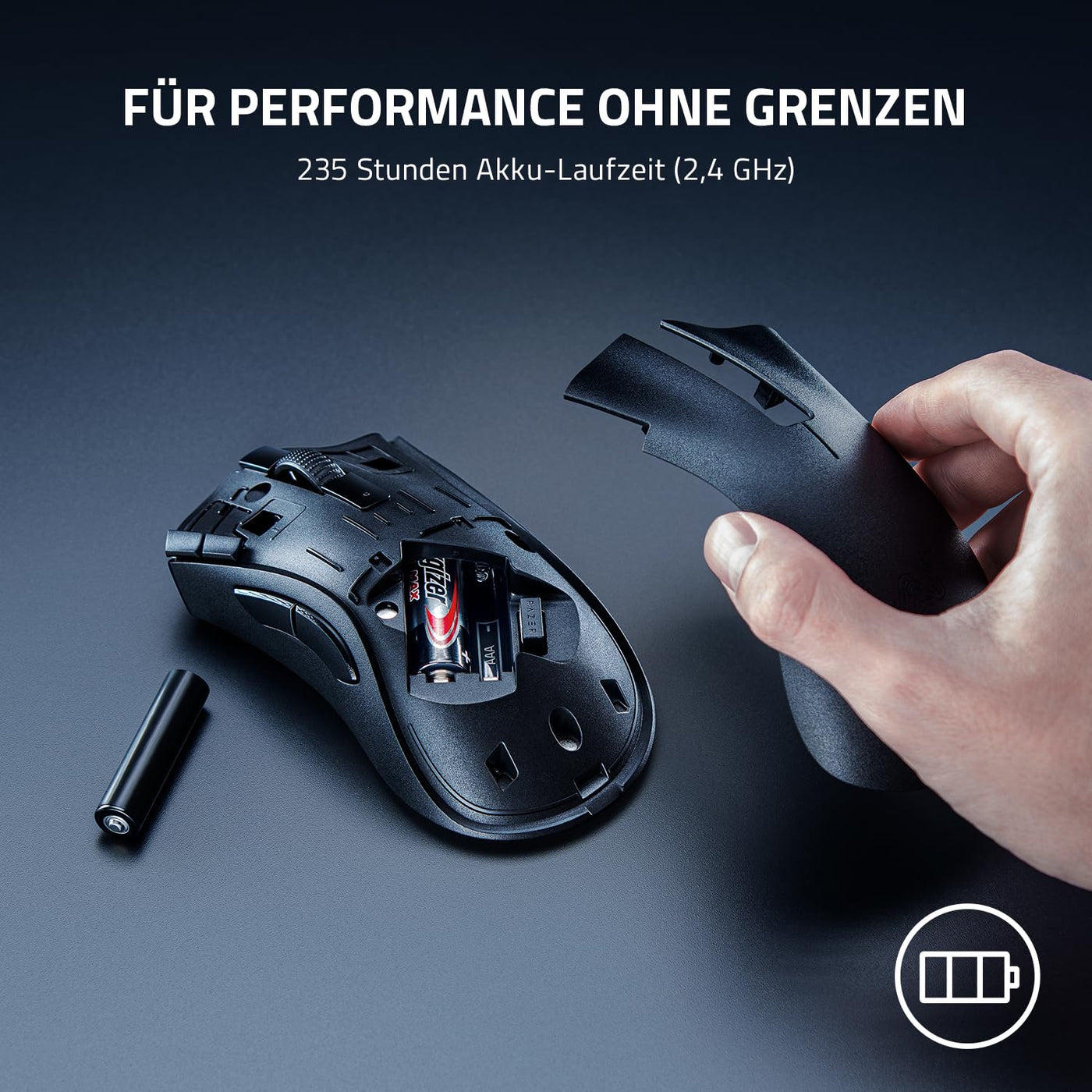 Razer DeathAdder V2 X Hyperspeed - Ergonomische Wireless Gaming Maus für PC/Mac (Mechanische Schalter, Hyperspeed Wireless Technologie, Optischer Sensor) Schwarz