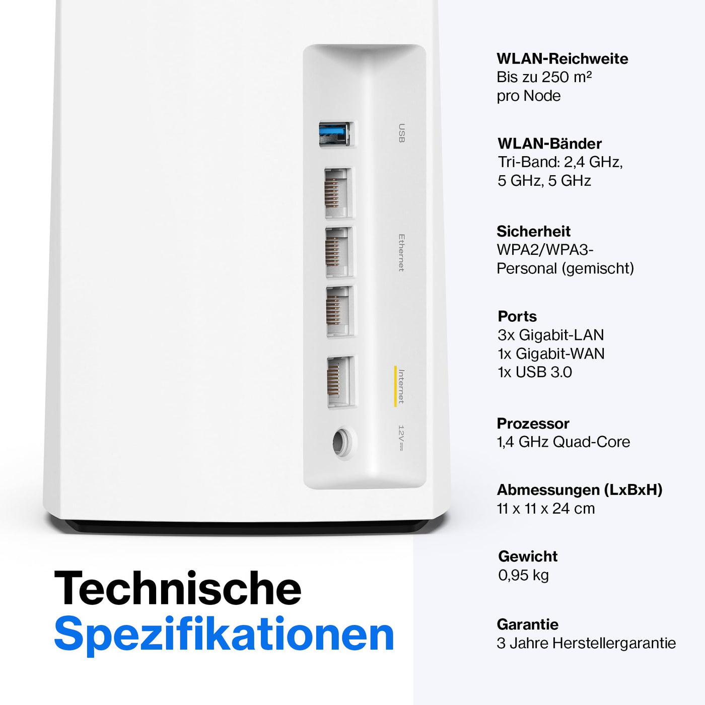 Linksys Velop MX4200 Tri-Band Mesh-WiFi 6-System (AX4200) WLAN-Router mit bis zu 260 m² Funkabdeckung, 3,5-mal schneller, für mehr als 40 Geräte – 1er-Pack, Weiß